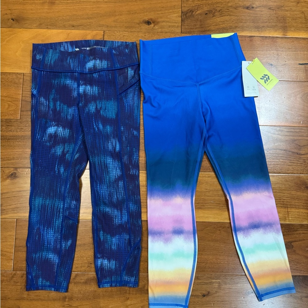All in Motion Blue and Multicolor Kids Leggings- size7/8